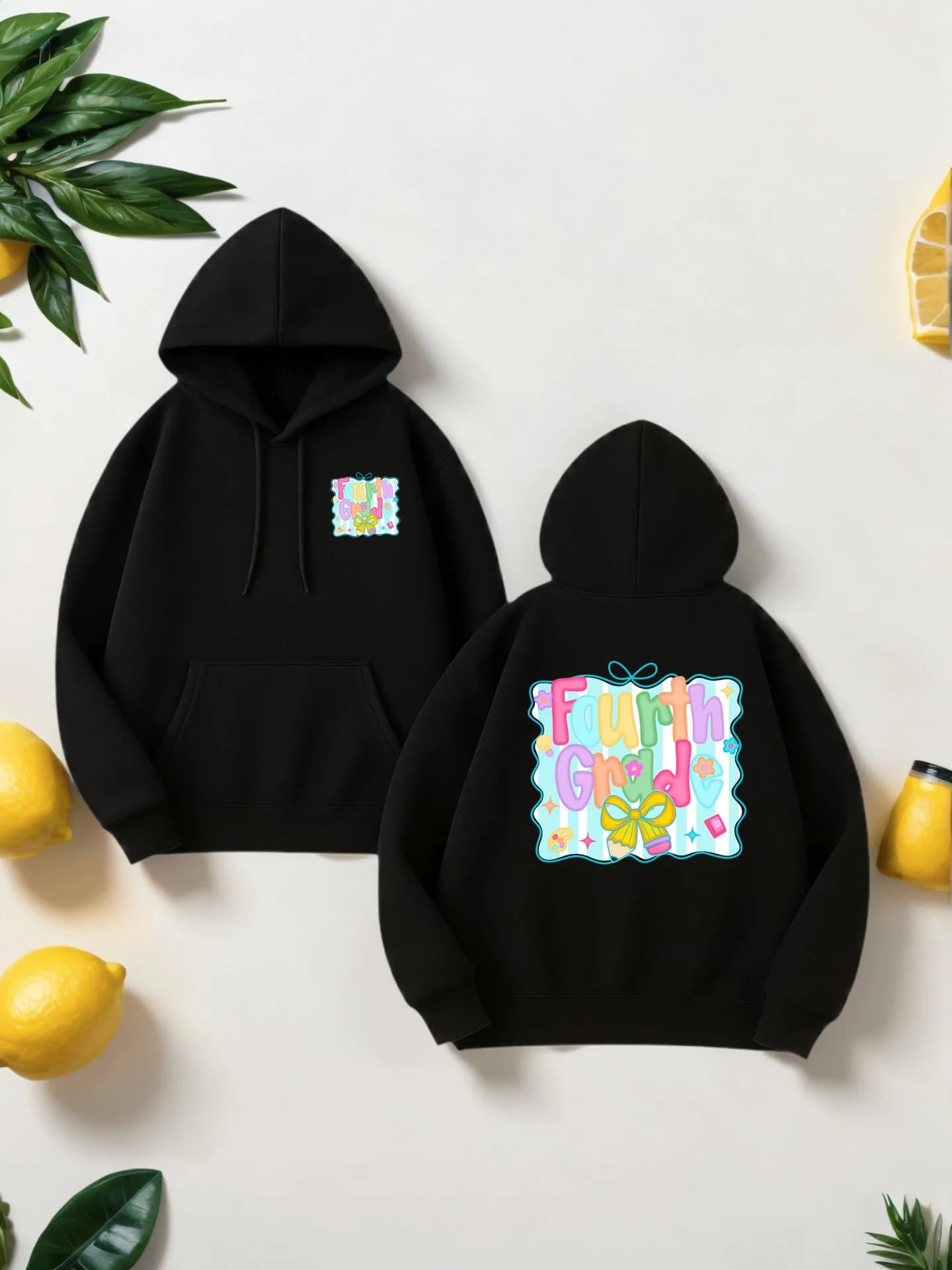 Felpa con cappuccio grafica da uomo, felpa con cappuccio streetwear oversize con stampa di cartoni animati, foderata in pile, per giovani uomini, abiti autunnali