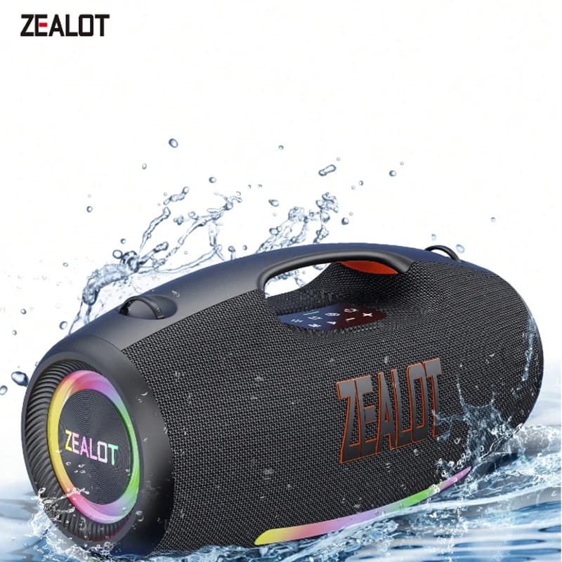 ZEALOT-S89 Altoparlante Bluetooth portatile, potenza StormBox da 250 W con subwoofer Altoparlante per feste IP67 esterno, riproduzione 20 ore, LED