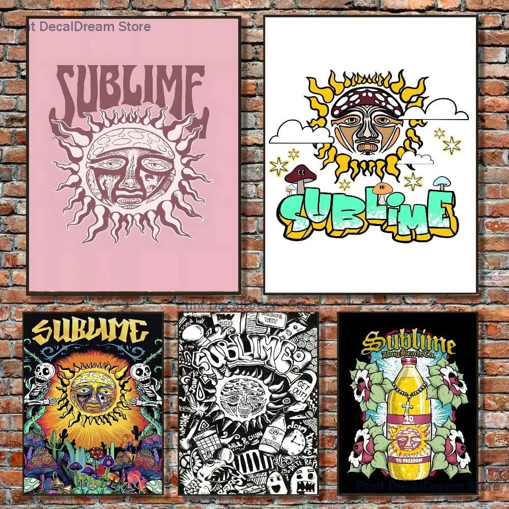 Band S-Sublime Poster Home Gym Football Basketball Prints Wall Stickers Paintings for Home Living Room Decor