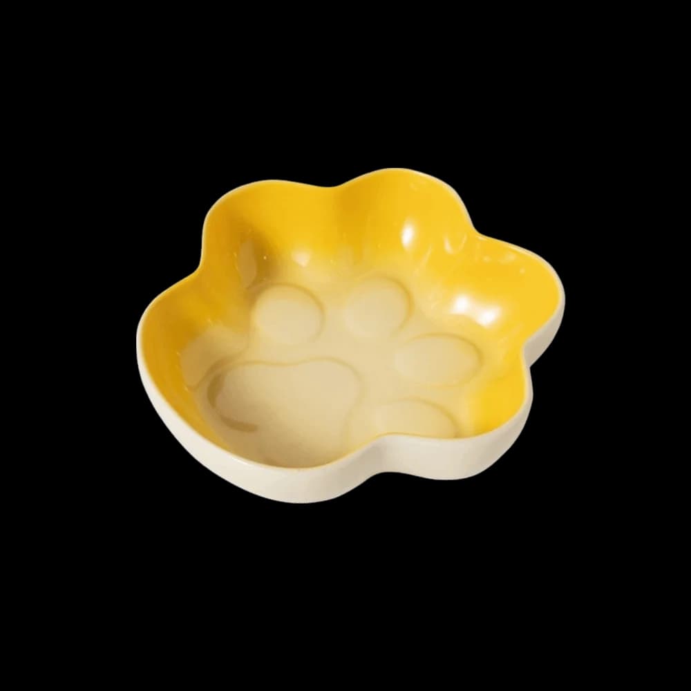 Paw Shaped Ceramic Cat Bowl Non-slip Anti-Fall Pet Food Bowl Anti-Choking Large Capacity Cat Food Water Bowl Multi-Pet