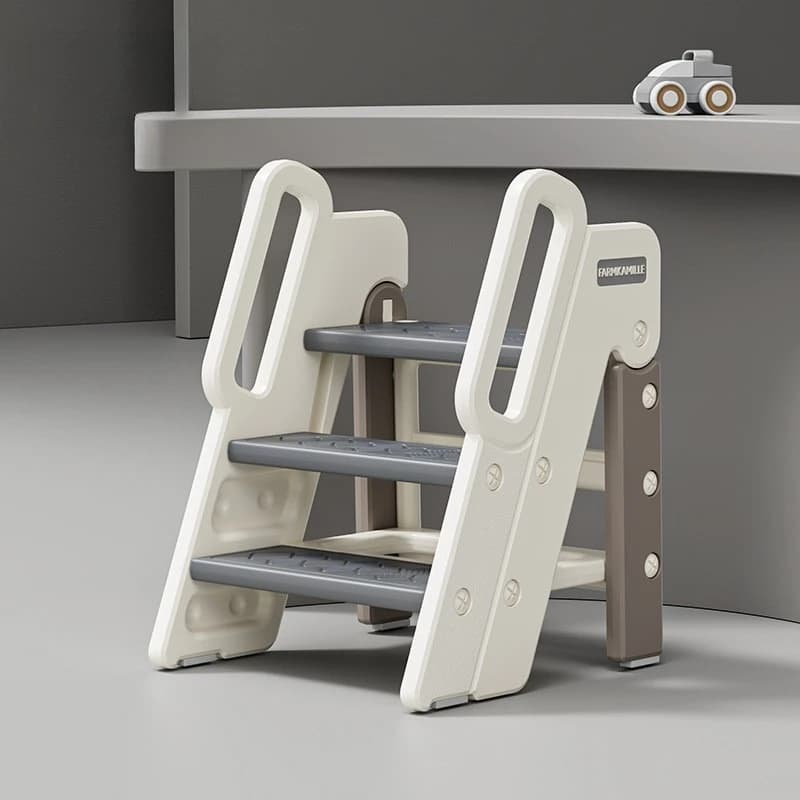 ‌ Sgabello con gradino di supporto triangolare ultra stabile, scala per bambini con struttura in metallo, poggiapiedi antiscivolo per spazzolatura dei denti e lavaggio a mano ‌