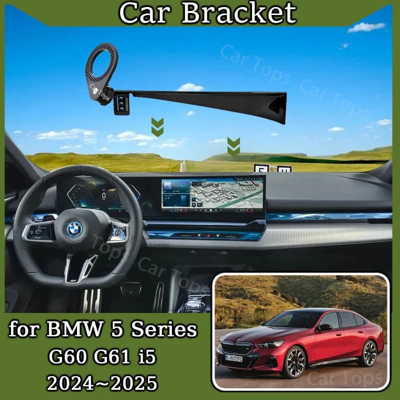 Car support for BMW 5 G60 G61 2024 2025 BMW I5 MagSafe Magnetic mobile phone stand Gravity Stand Car accessories