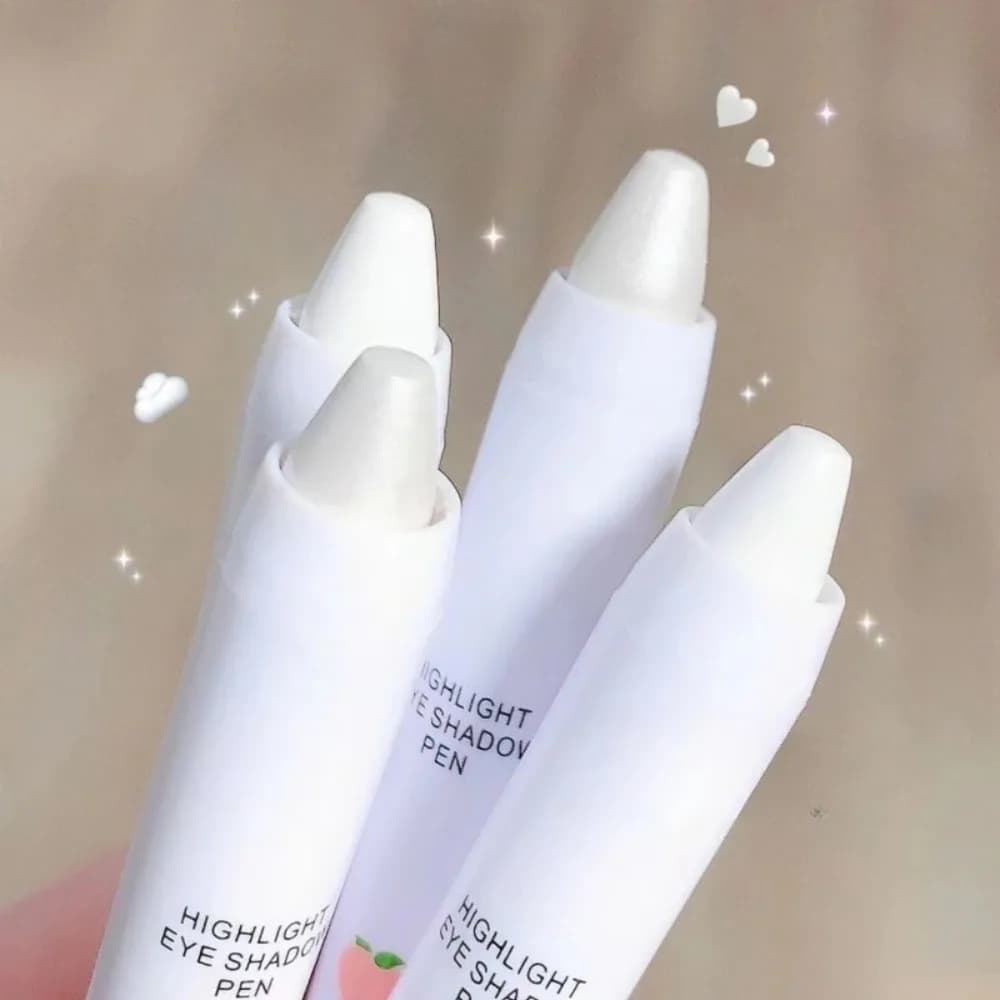 Nuova Penna Ombretto Perlato Illuminante Bianco per Sottociglia e Contorno Occhi, Matita Eyeliner a Lunga Durata Anti-sbavatura