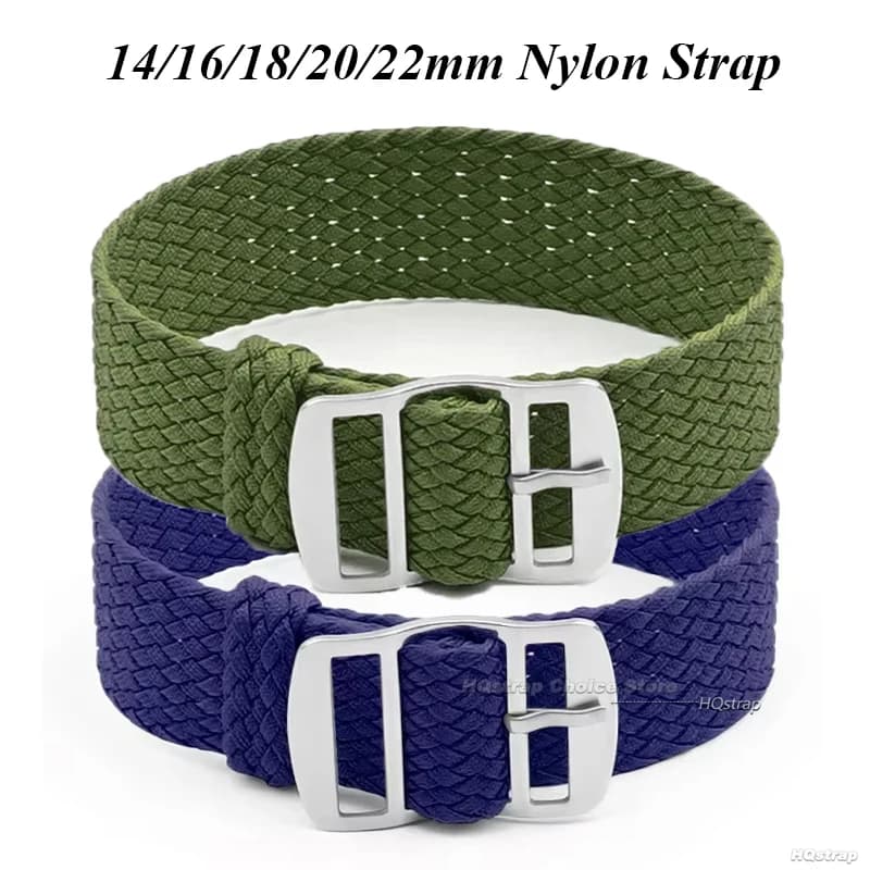 16mm 18mm 20mm 22mm cinturino per cinturini in nylon intrecciato Perlon cinturino in tessuto cinturino per orologio donna uomo cinturino con fibbia nero blu