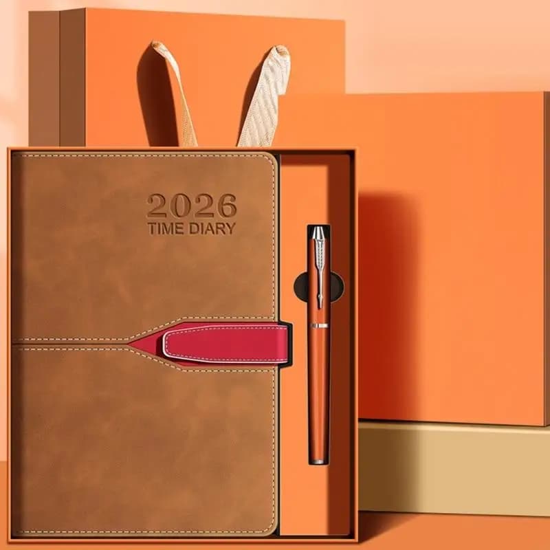 Notebook a tema A 5 agenda con copertina in pelle PU e pratici layout interni K1KF