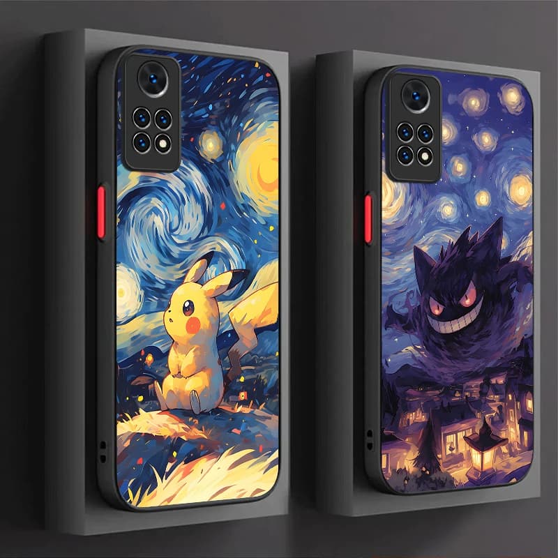 Custodia Carina P-Pokemon Starrysky per Xiaomi Redmi Note 14 13 12 11 Pro Plus 5G 12S 11S 10S 10 9 Redmi 14C 13C 12C 12 4G A3 A3X
