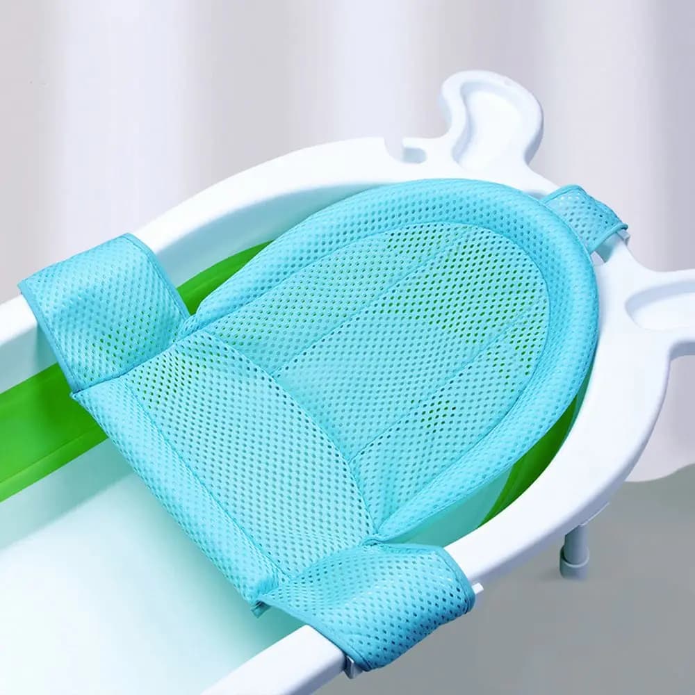 Supporto di Sicurezza a T per Vasca da Bagno Neonato, Cuscino a Rete per Doccia Neonato, Set Vasca con Tappetino