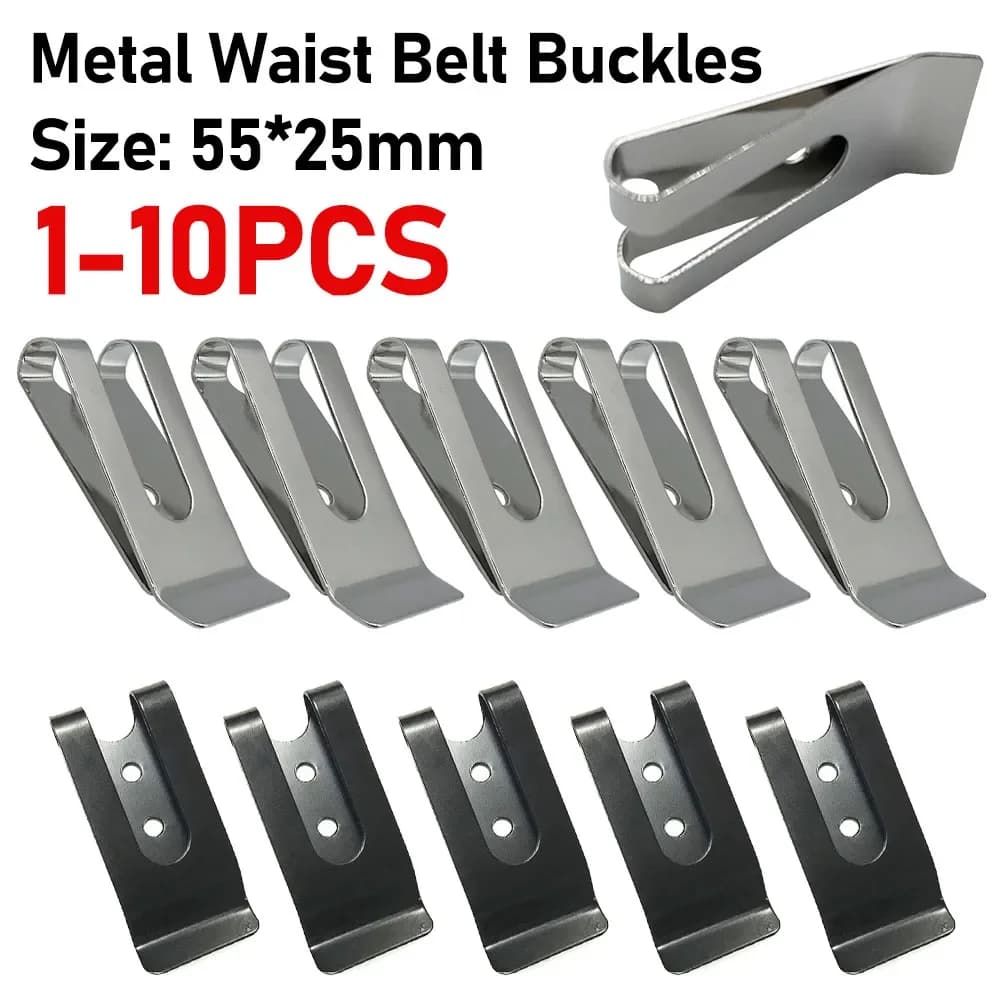 1-10PCS fibbie per cinture in vita in metallo guaina Clip chiusura portafoglio tascabile portafoglio portachiavi in acciaio inossidabile argento portamonete Clip strumento