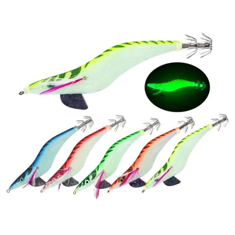5 pieces 2.5-4.0 # Luminous bait for squids 10-15CM 12-26G, hard bait for sea fishing, bait for large squids, bait for sepia