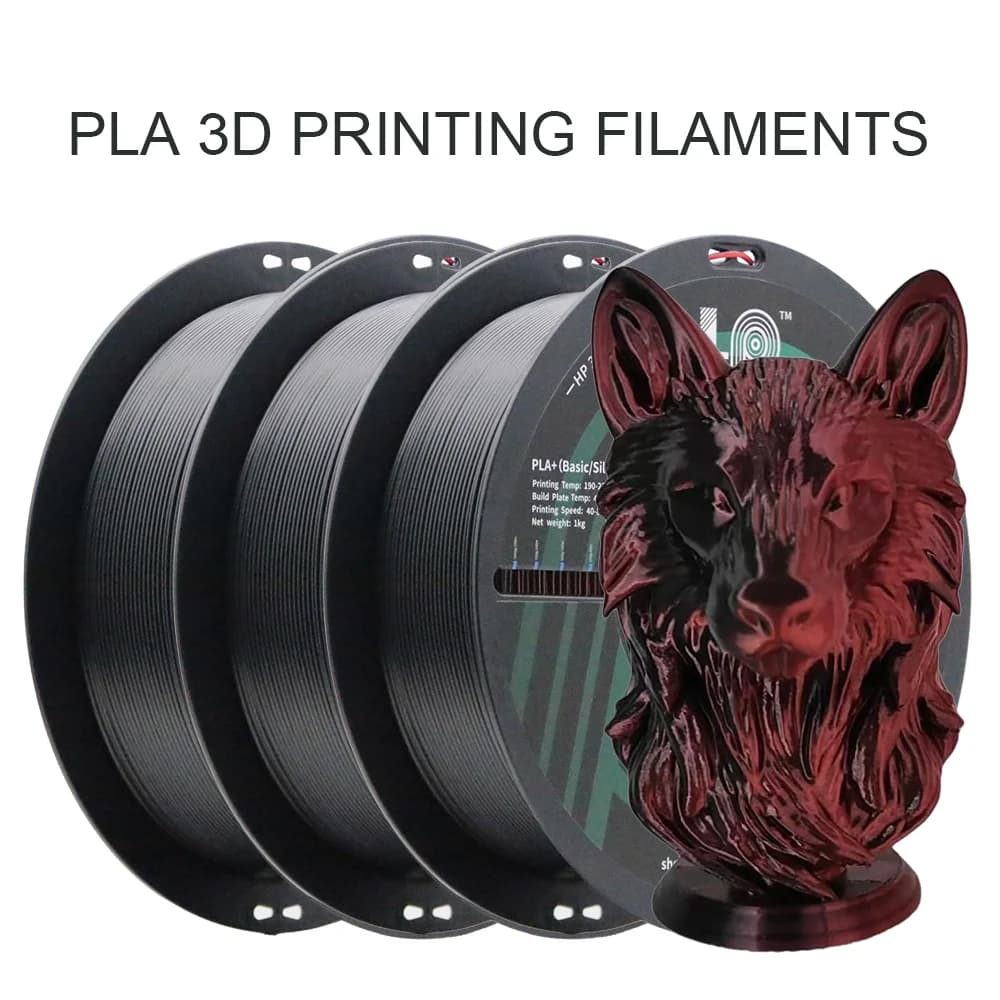 HP3DF 3D Printing Filament 3KGS (3 rolls) PLA Filament, 1.75mm, Smooth 100% No Bubble, Fit Most FDM 3D Printers