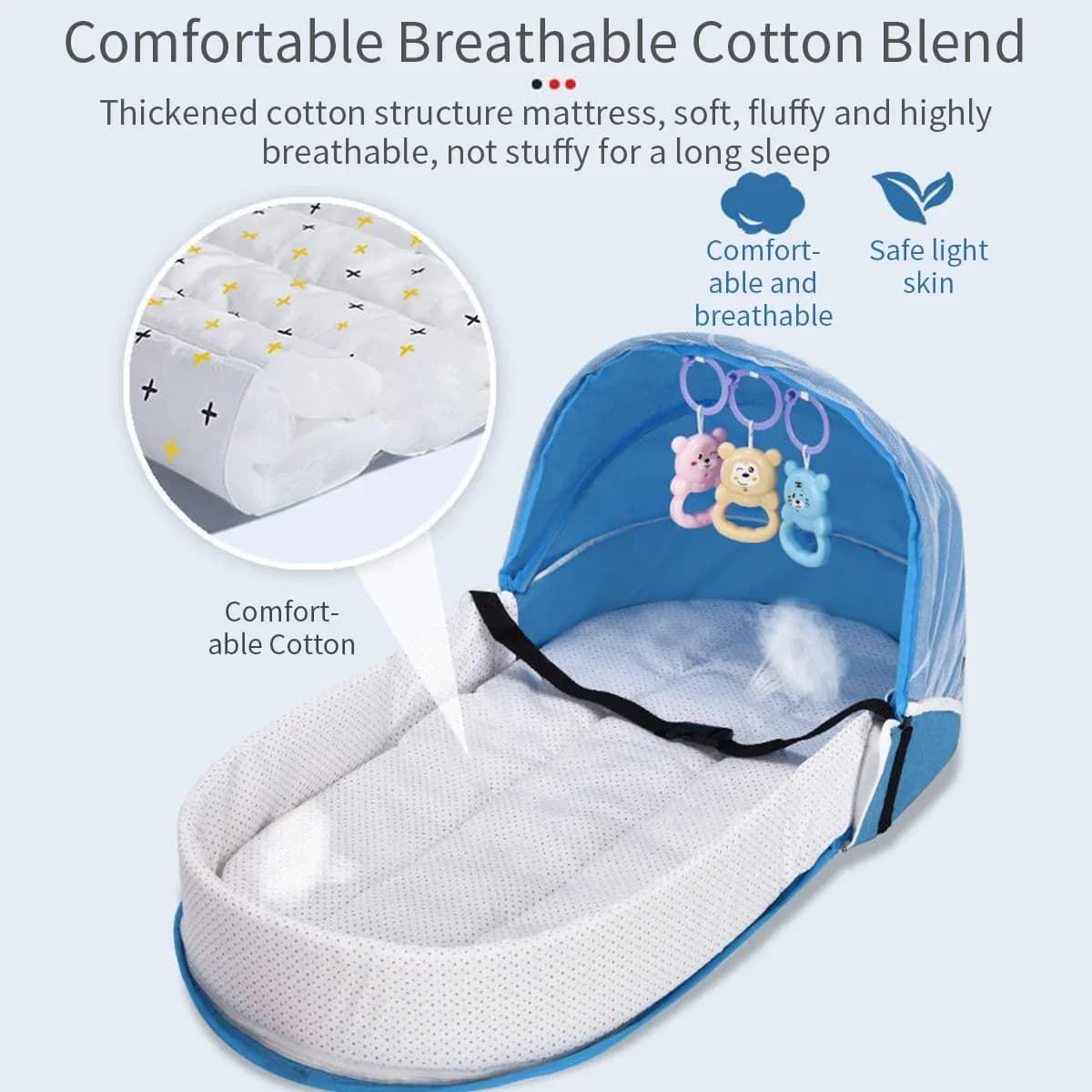 Baby Cot Baby Cot Travel Cot Nido for Kids Sleeping with Network Foldable Baby Nido for Kids Zanzara Culla Baby cot