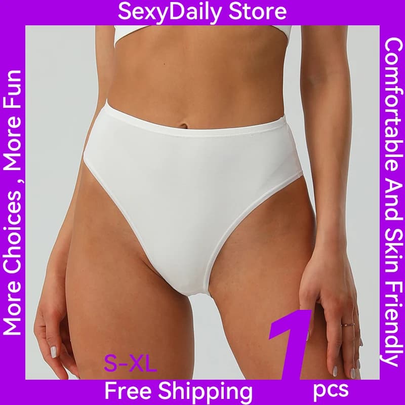 2 pezzi/set SexyDaily Store ogni giorno slip in cotone da donna a vita alta stile bikini mutandine tinta unita 8117