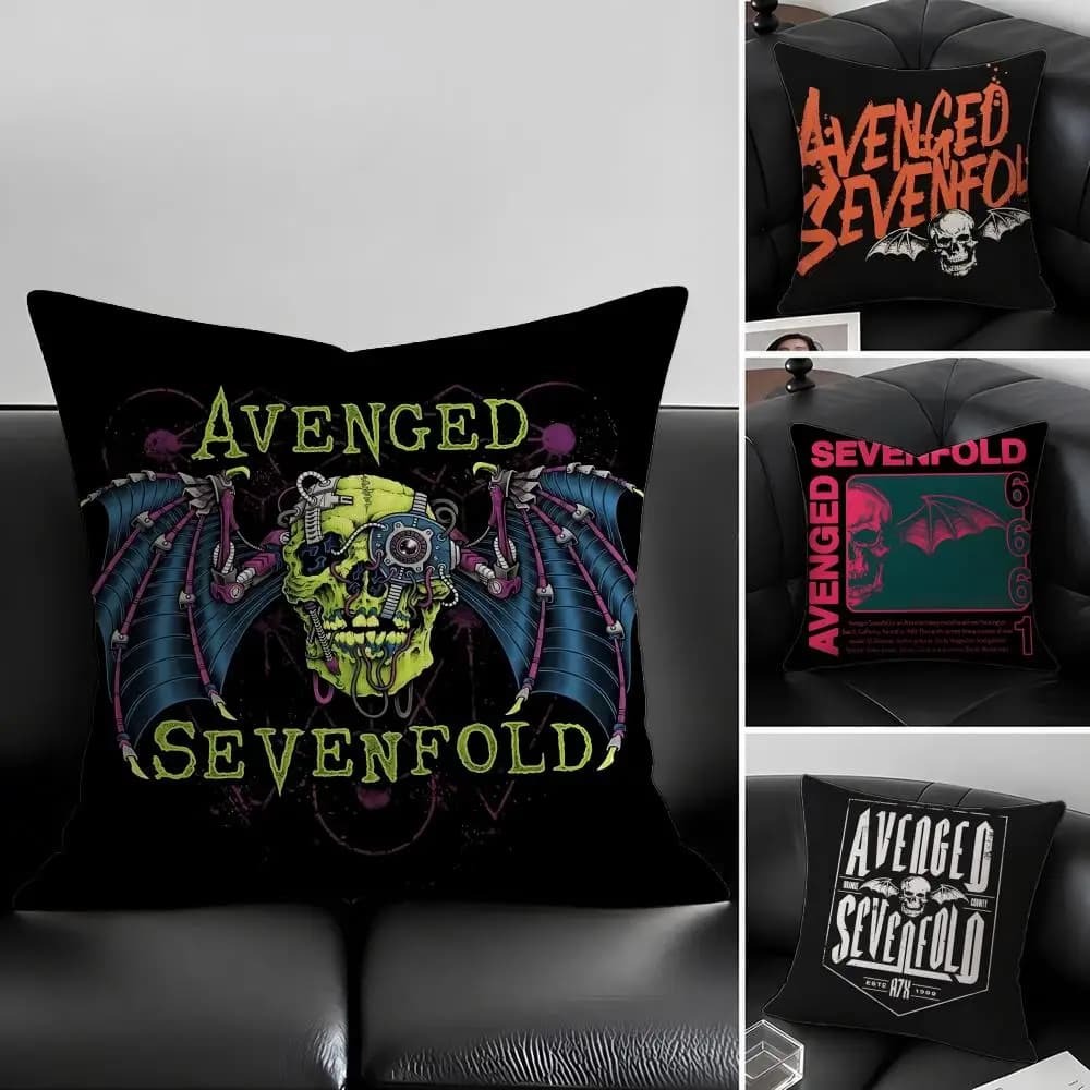 Set di fodere per cuscini in lino naturale Band A-Avenged S-Sevenfold, decorazione tutto in uno per divano, camera da letto e sedia