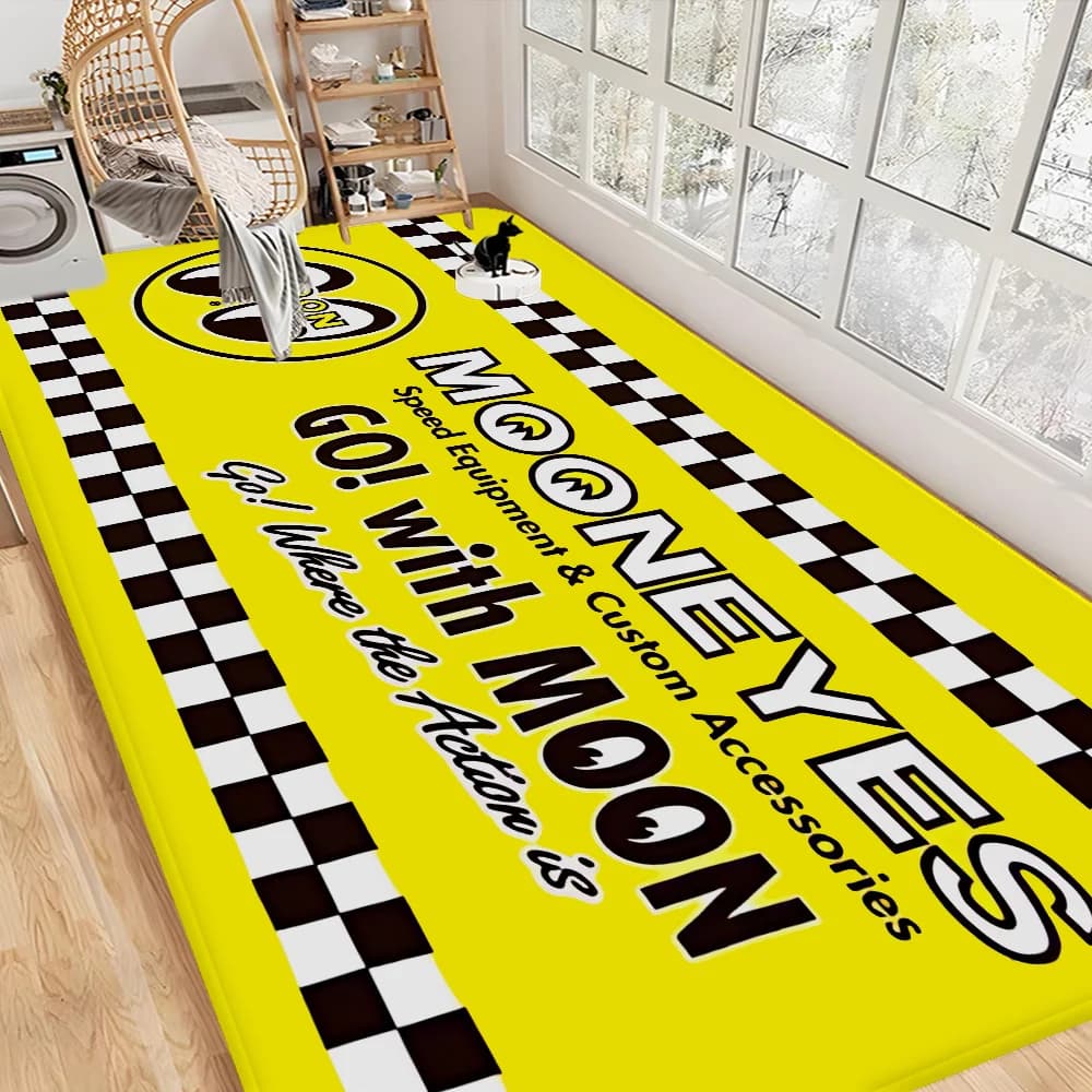 Mooneyes Tappeto da corridoio Tappetino antiscivolo per lavanderia Decorazione per lavanderia Balcone Tappeto per WC per soggiorno per bambini
