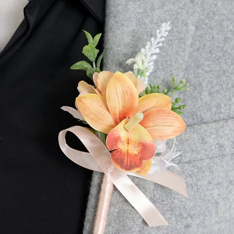 Functional Flower Accessories Set For Wedding Celebration Artificial Silk Flower Corsage and Bracelets Set Ornament D2RD