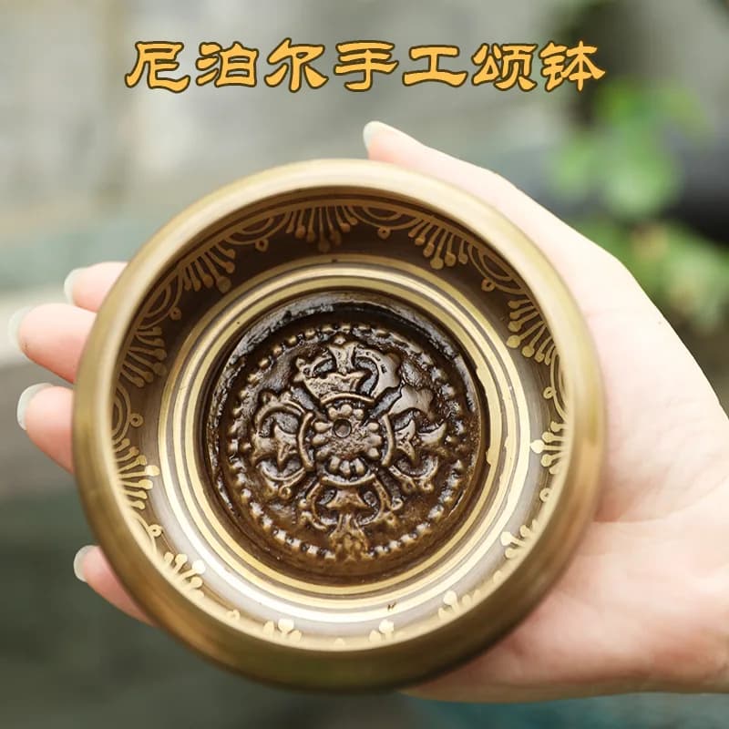 bj-a Cross-border New Buddha Voice Bowl Handmade Scripture Singing Cross Pestle Yoga Meditation Copper Bowl Ornament