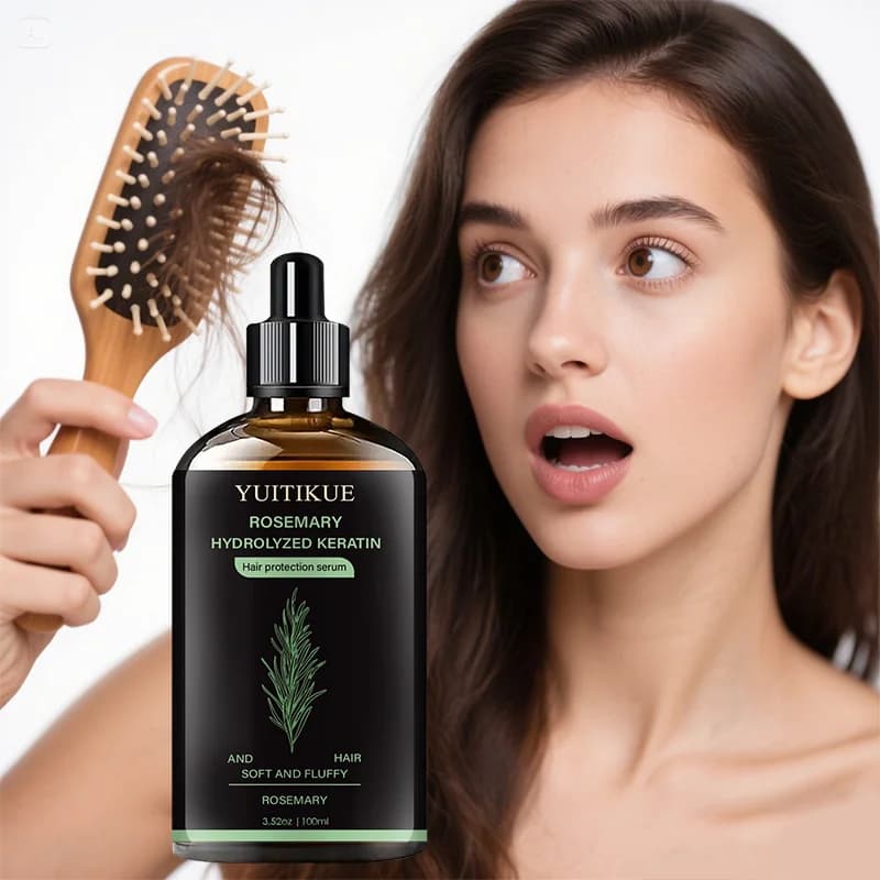 YUITIKUE Serum for keratin and rosemary hair - Nutre dry hair, smooth double tips, for soft hair, soft and shiny, 100ml
