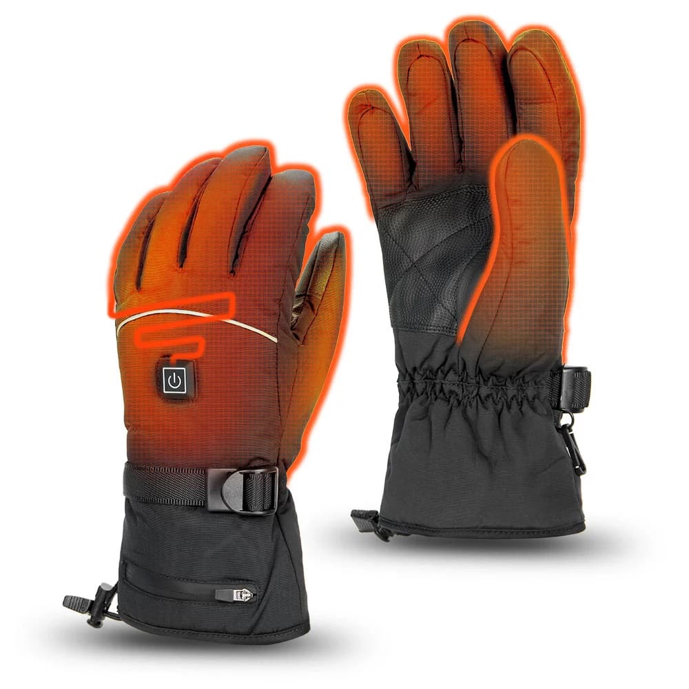Heated Gloves Motorcycle Winter Moto Heated Gloves Warm Waterproof Rechargeable Heating Thermal Gloves For Snowmobile