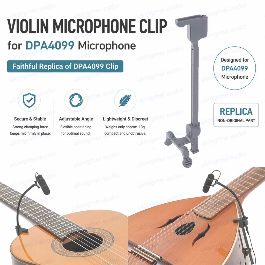 Supporto Universale Regolabile per Microfono, Replica DPA4099, Morsetto per Chitarra Classica, Ukulele e Mandolino