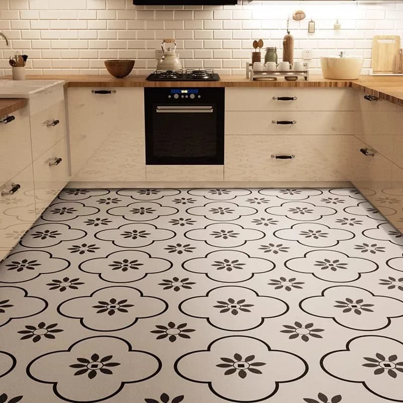 Waterproof and Oil-proof Kitchen Carpet, Anti-slip PVC Rug, Large Area, No-wash, Dirty-Resistant Floor Mat