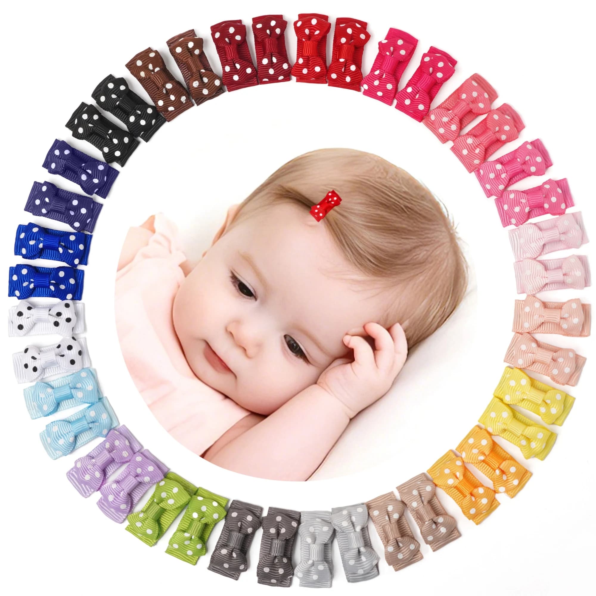 20 Pezzi/40 Pezzi Fermagli per Capelli a Pois Stampati per Bambini, Neonati e Piccole Principesse - Accessori per Capelli