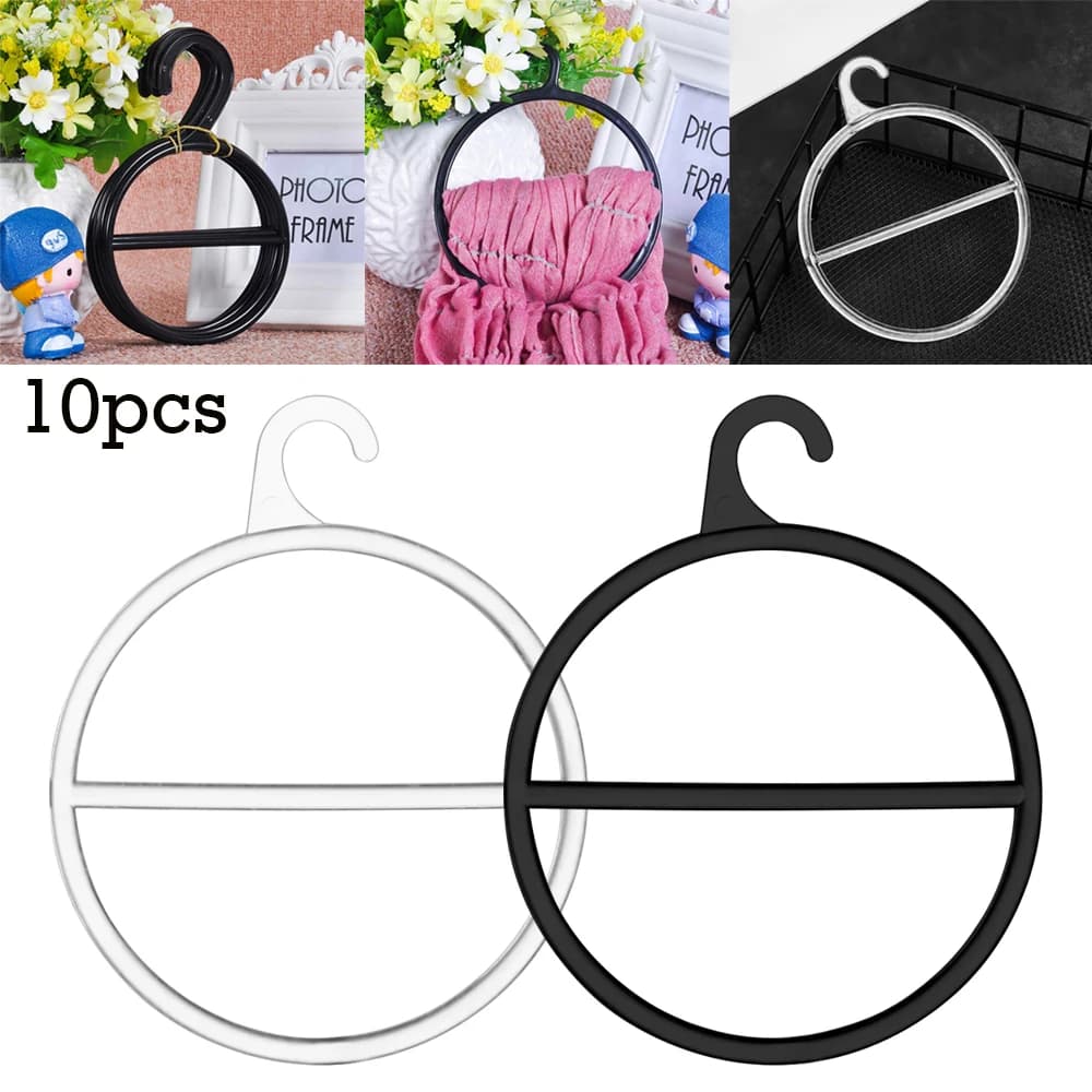 10PCS Space Saving Closet Organizer Multi Purpose Scarf Hanger Storage Racks Tie Clothes Rack Circle Shape
