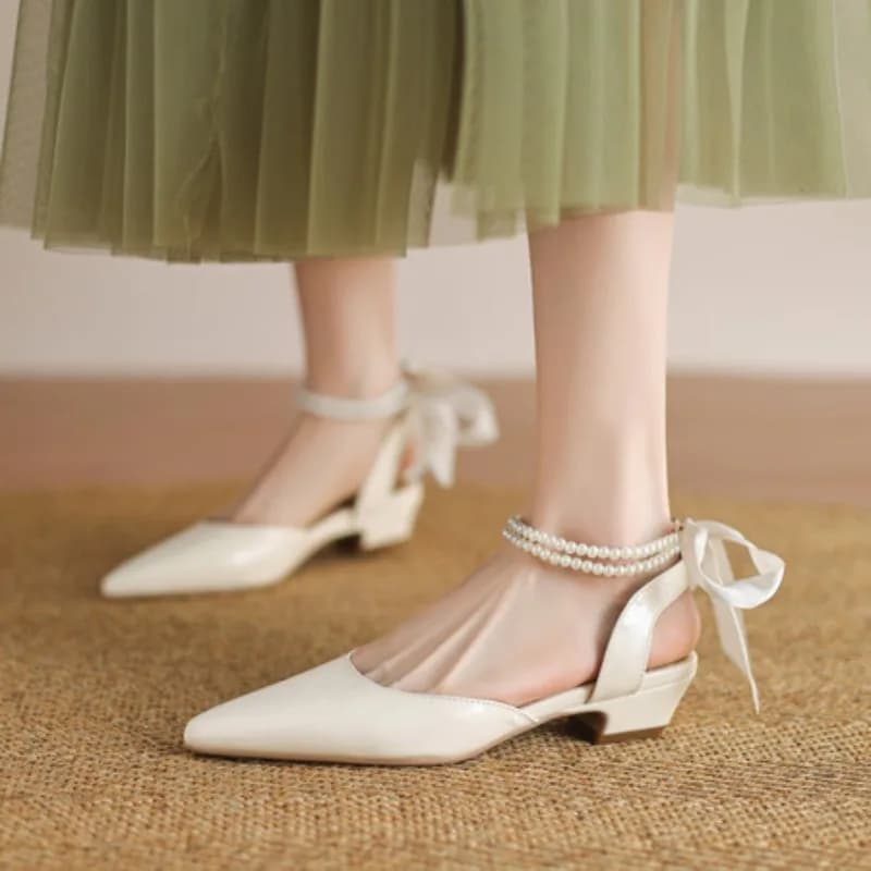 Nuovo stile stile fata stile delicato nastro di perline comoda gonna piccola sandali da passeggio per banchetti leggeri alla moda