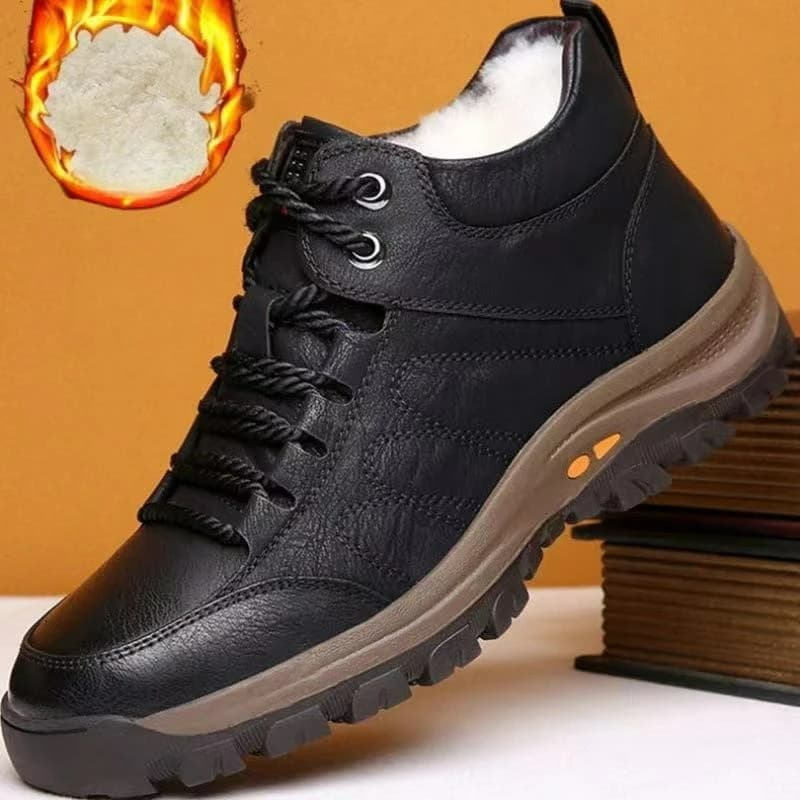 Winter Thickened Warm Sports Shoes Thick Sole Leather Casual Work Shoes Outdoor Hiking Boots