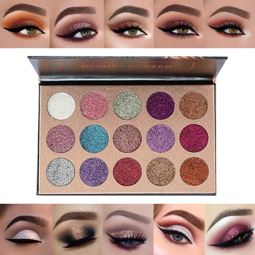 Beauty Glazed 15 colori palette di ombretti glitter palette luccicanti