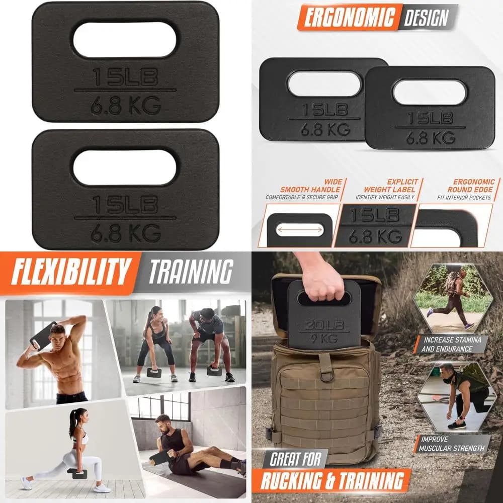 Weight in Glue for Backpack, Weighted Plate for Workmanship with Roasted Ergonomic Handle, Protective Polished Finish for Weights