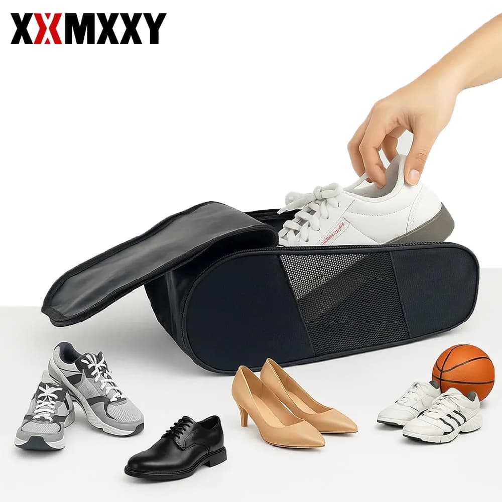 Borsa porta scarpe da golf traspirante, portatile, impermeabile in tessuto Oxford con cerniera per viaggi