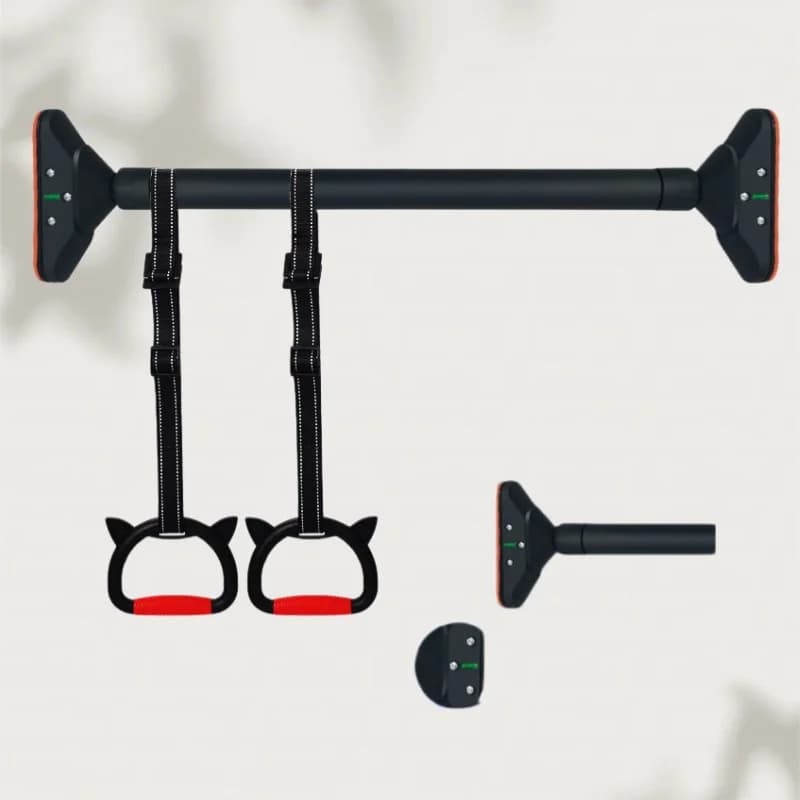 Stainless Steel Folding Horizontal Traction Bar, Adjustable Width, Lightweight and Portable, Domestic Training Anti-slip