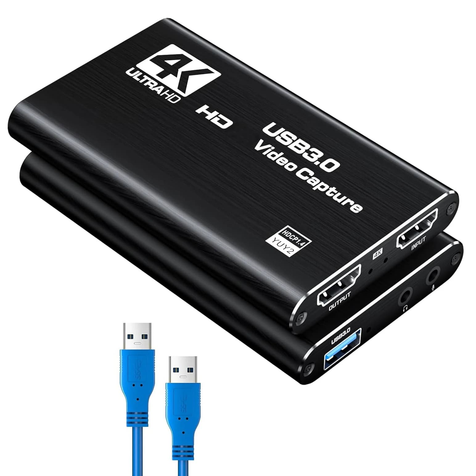 HDMI compatible 4K video capture card with USB 3.0 1080P at 60 Hz with loop output for PS5 Play for PC Streaming live Camera OBS Transmission