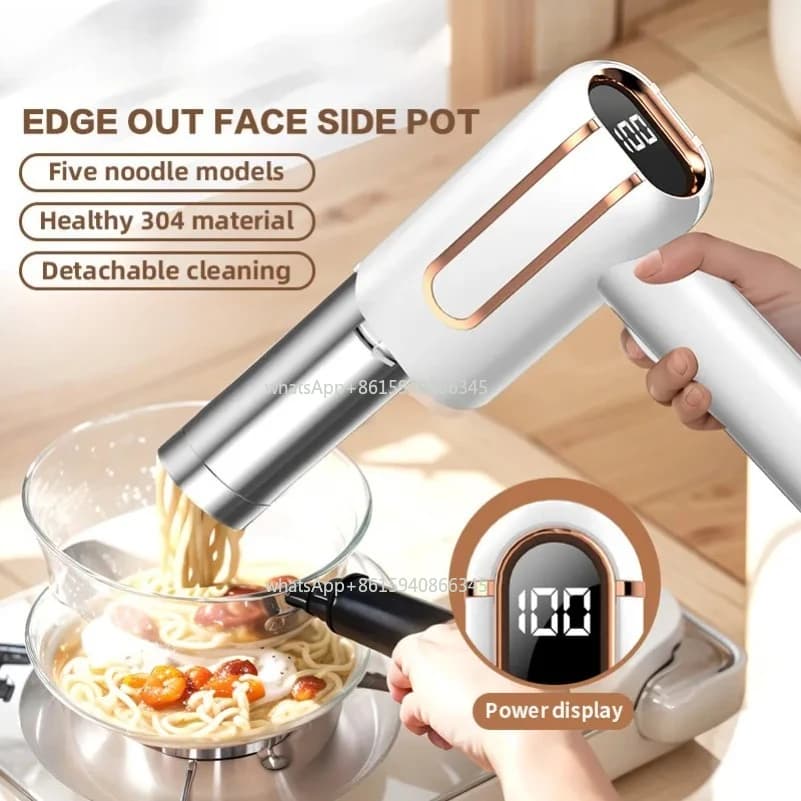 Portable Electric Noodle Maker USB Rechargeable Pasta Machine Home Appliance Smart Noodle Maker for Family Breakfast