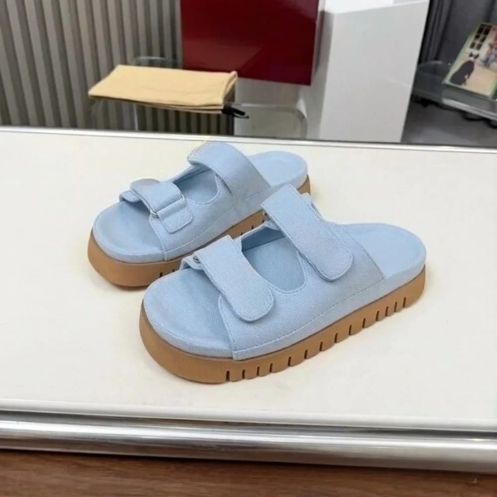 Nuovi Sandali Estivi 2026 da Donna con Cinturino Singolo, Punta Rotonda, Chiusura in Velcro e Dettagli Metallici, Scarpe Casual da Spiaggia e Outdoor, Ciabatte Open Toe