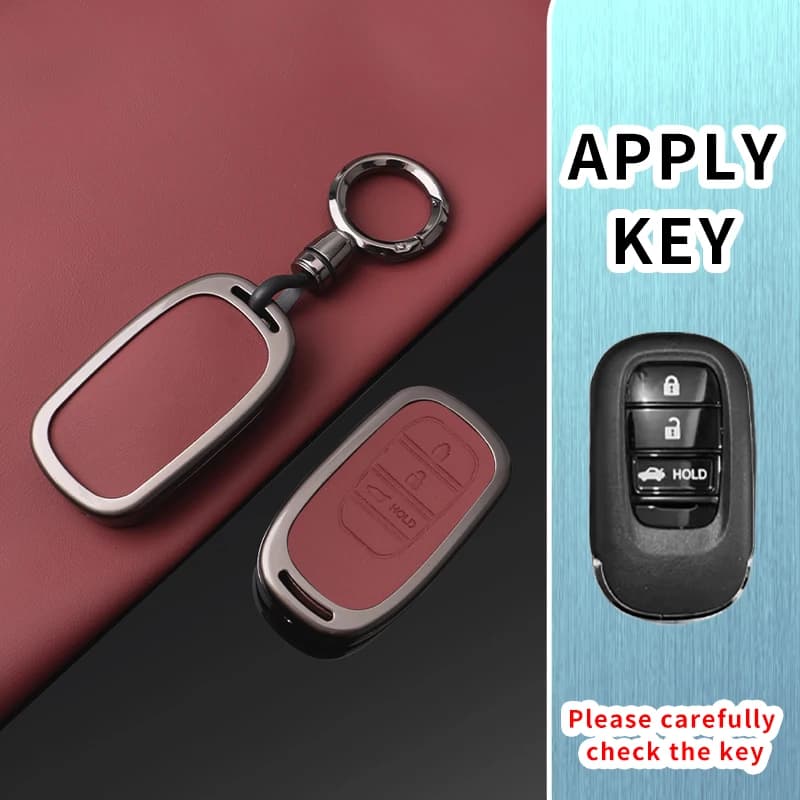 3 Buttons Car Key Ring Chain Case Cover for Honda Civic Accord Passport Pilot CRV 2021 2022 2023 Holder Protector Shell