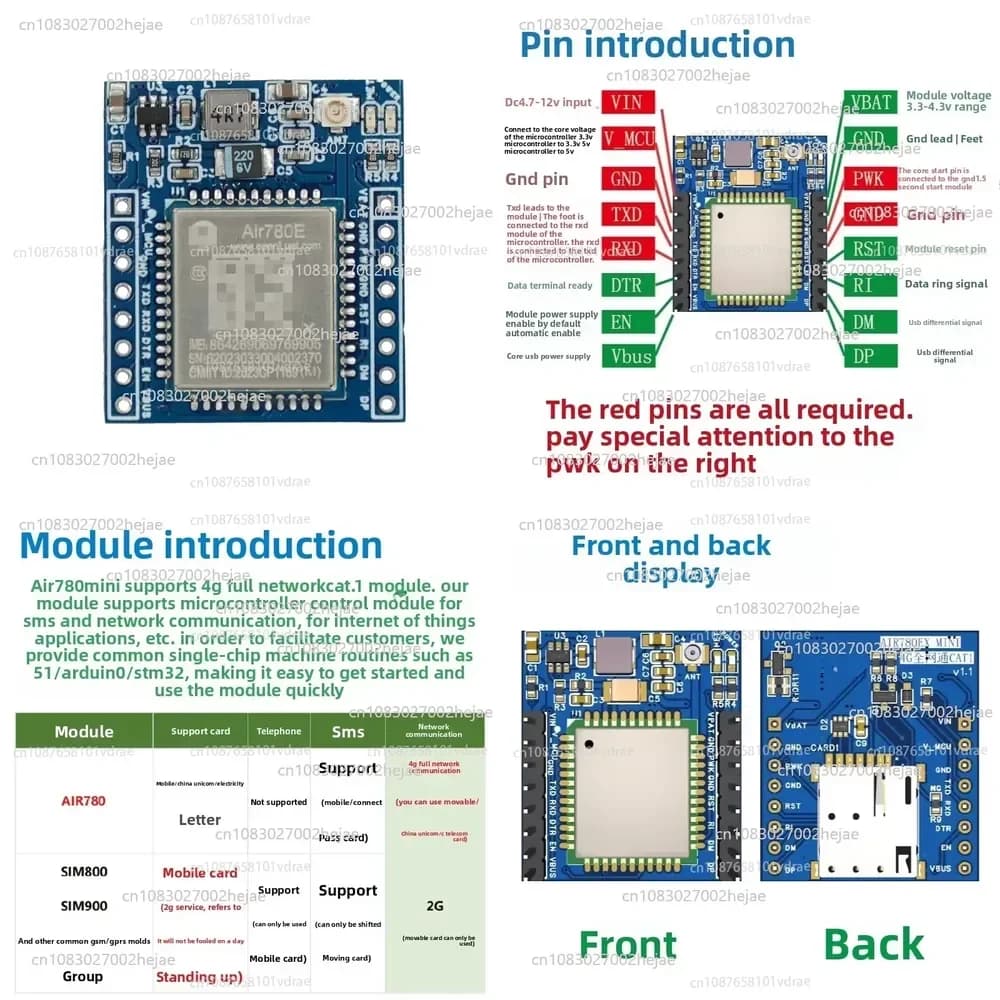 4G Full Network GSM/GPRS Module Air780 Eonenet IoT Platform MQTT Suitable for Arduino