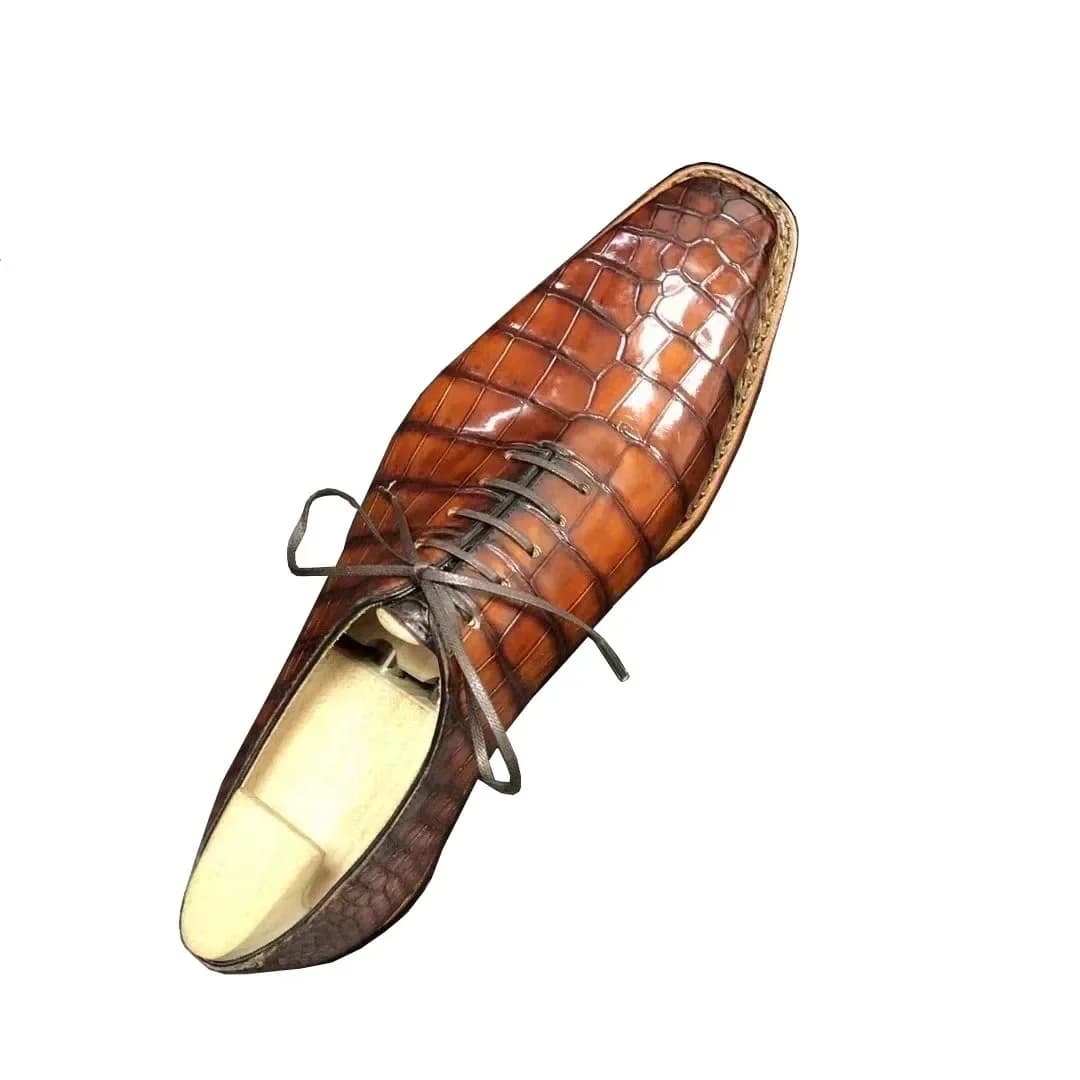 kexima nuovi uomini maschili formali scarpe in pelle di coccodrillo colore pennello per uomo