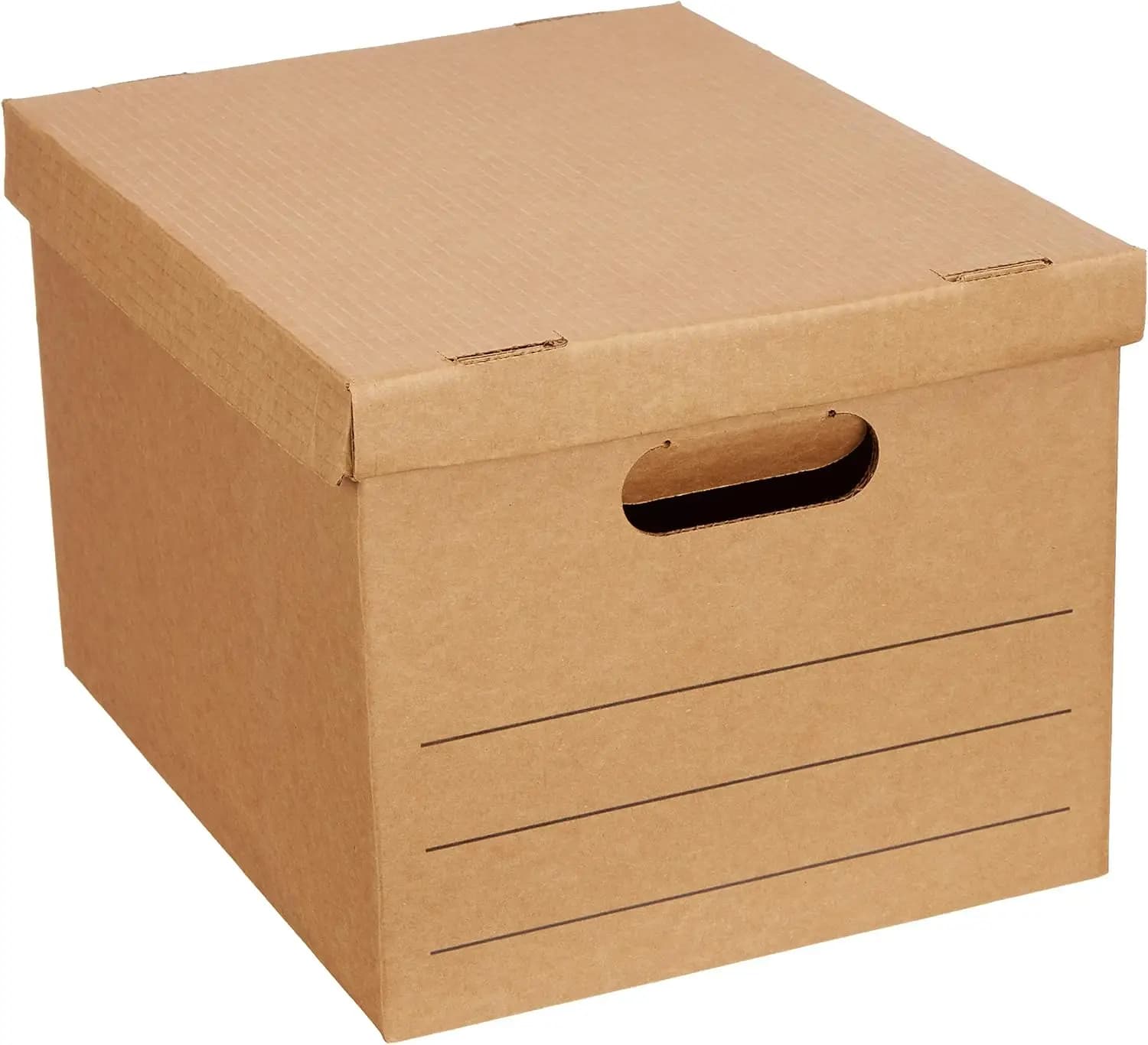 Scatole per Trasloco e Stoccaggio con Maniglie e Coperchi Sollevabili, Pieghevoli, 15x10x12 Pollici, Marroni, Confezione da 20