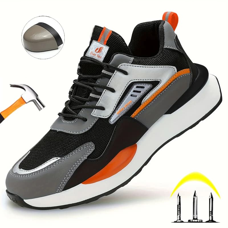 Men's Safety Boots Steel Toe Sneakers Light Work Shoes Anti-Puncture Anti-smash Hiking Sneakers Industrial Shoes Construction