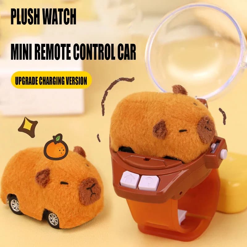 Auto Telecomandata a Forma di Capibara e Coniglio in Peluche per Bambini, 2.4G con Luci, Gioco Interattivo per Ragazzi e Ragazze