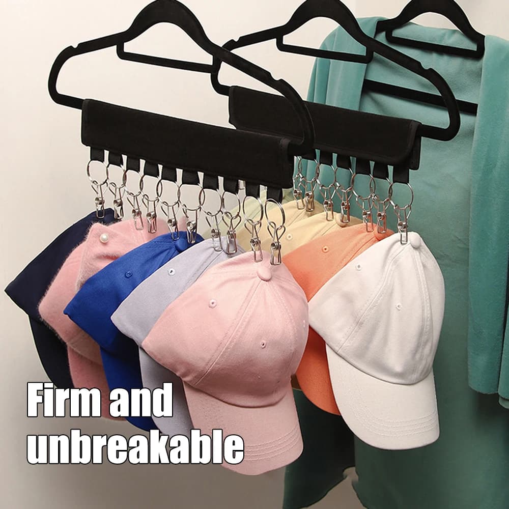 Clip multifunzionale a 10 pezzi per cappotti e cappelli, autoadesiva, portatile, senza perforazione, con velcro per riporre vestiti.