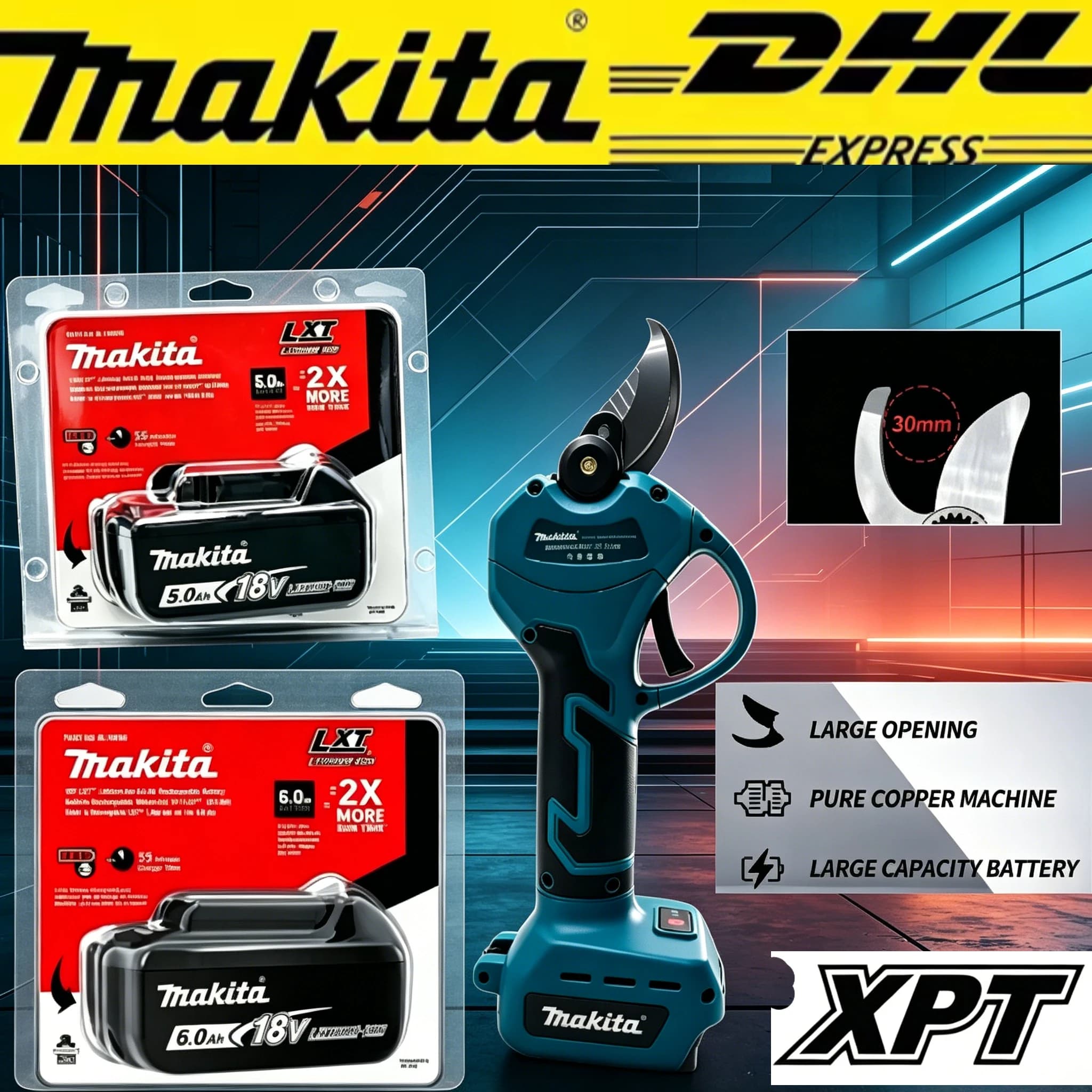 Factory Original Genuine Makita 18V BL1850 BL1860 Lithium Battery, +Power Tool Combo , Heat Gun & Brushless Pruning Shear