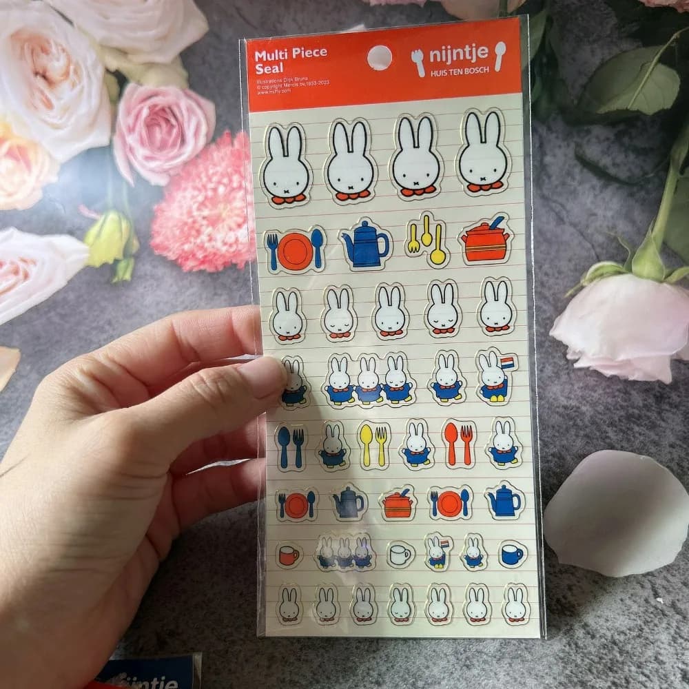 Miffy Cute Cartoon Sticker Book Self-adhesive Label Sticker Scrapbook Decor Material Sealing Sticker for DIY Craft Stationery