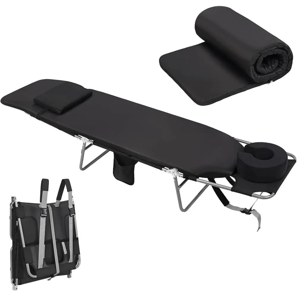 3-in-1 Beach Chair for Women with Hole and Cushion, Transformable in Backpack Comfortable | Portable folding bed for outdoor reading, poolside, camping