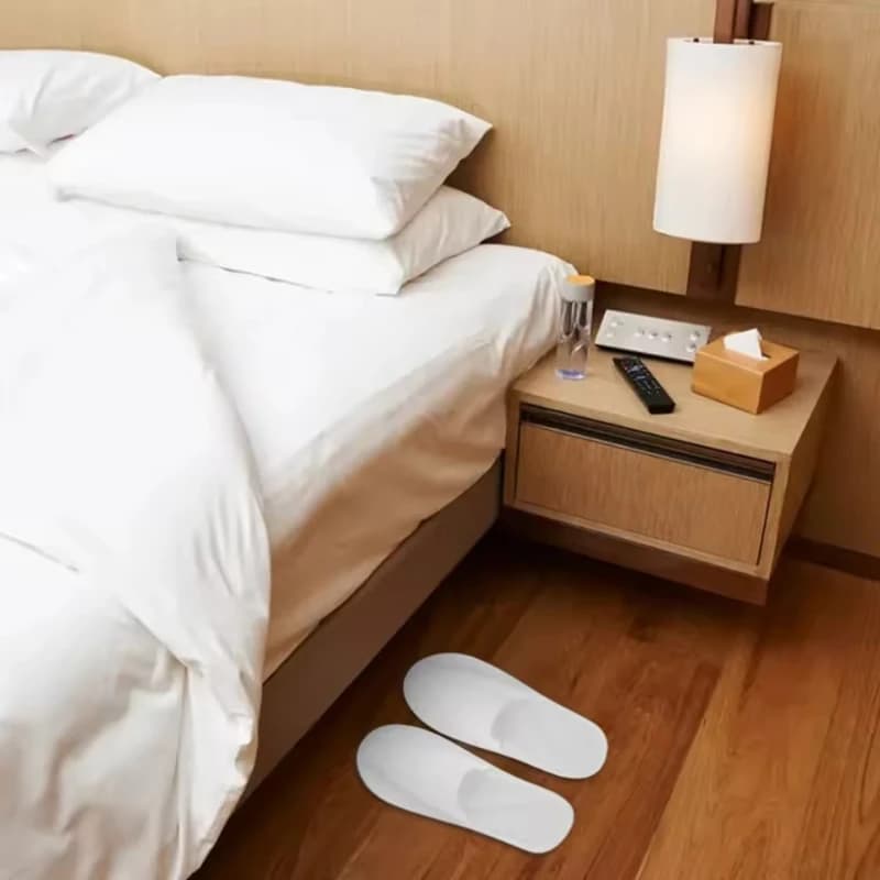 10/30 paia di pantofole usa e getta bianche antiscivolo con dita chiuse unisex maschio femmina pantofole per ospiti per hotel aziendali domestici