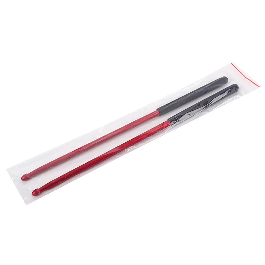 Bacchette per batteria in metallo da 1 paio Bacchette in lega di alluminio antiruggine ad alte prestazioni per pad per esercitazioni solo W122 Rosso scuro