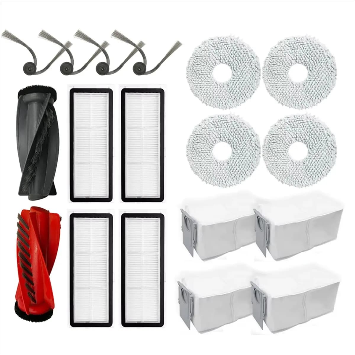 B46C Ricambi per Roborock Qrevo Curv / P20 Pro: Spazzola Principale, Spazzola Laterale, Filtro HEPA, Panno Lavapavimenti, Sacchetto Raccoglipolvere, Accessori