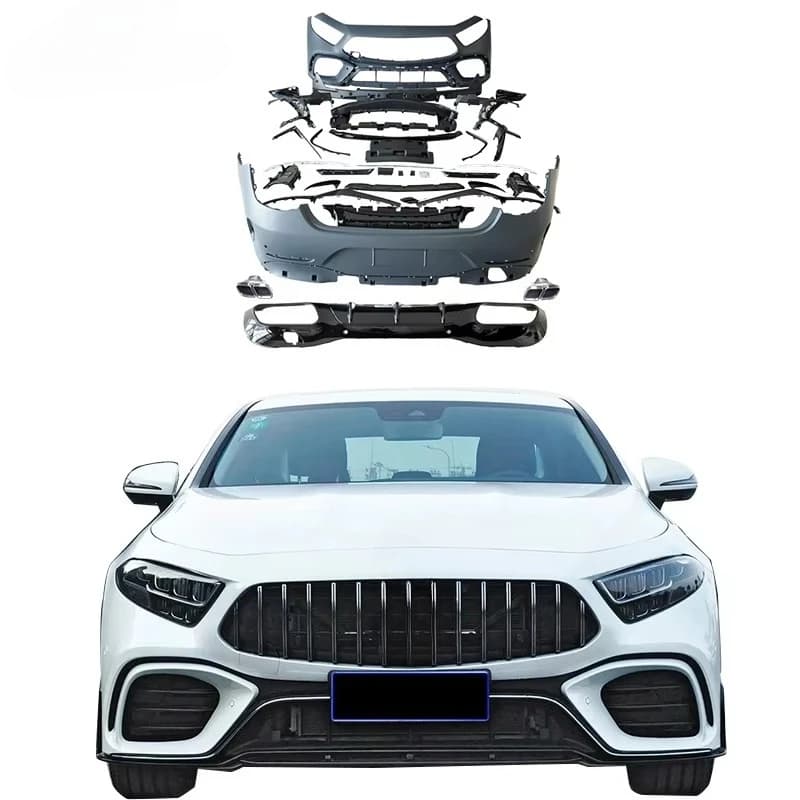 C257 Bumper for CLS Class W257 Upgrade GT63 Body Kit Front Bumper Rear Bumper Diffuser Exhaust Pipe 2019-2023