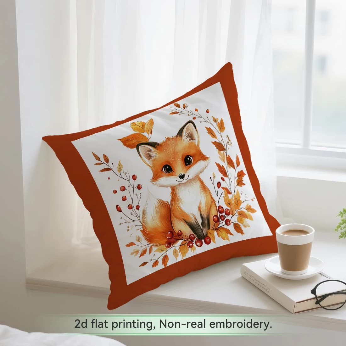 1pcs Autumn Forest Animals Cushions Pillowcase Polyester Cushion Cover Throw Pillow Pillowcover Home Car Sofa Decor